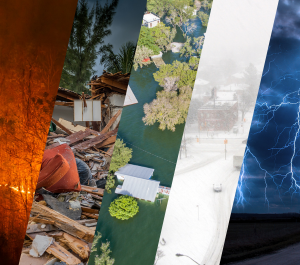 image of five different extreme weather events
