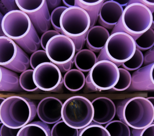 purple pipes stacked 
